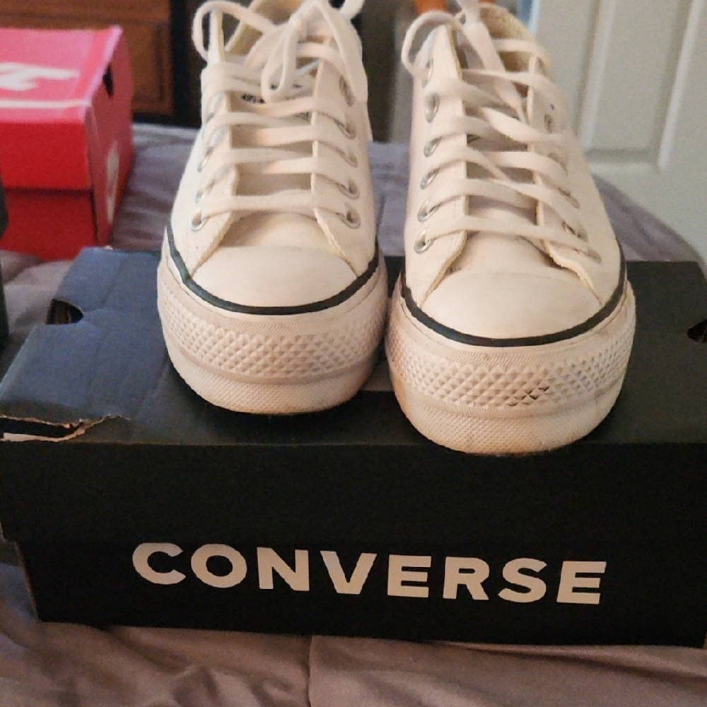 Converse All Star Classic White Canvas Sneakers - Picture 6 of 6